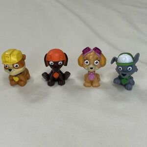4 Paw Patrol Cake Topper PVC Figurines Rocky, Sky, Rumble, Zuma